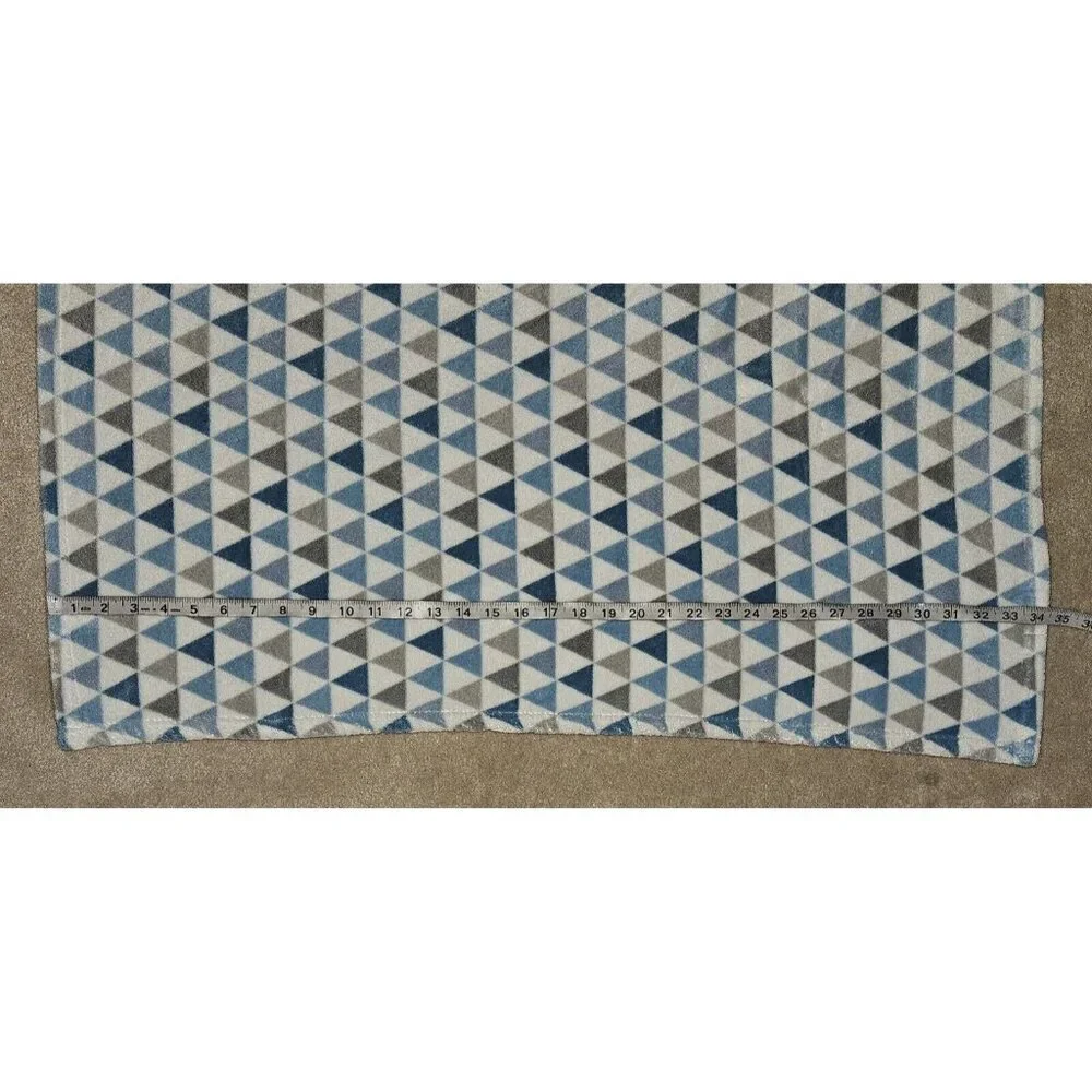 RN 119741 Aqua Blue Gray White Triangles Fleece Baby Blanket Lovey Geometric